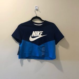 Blue Nike crop top